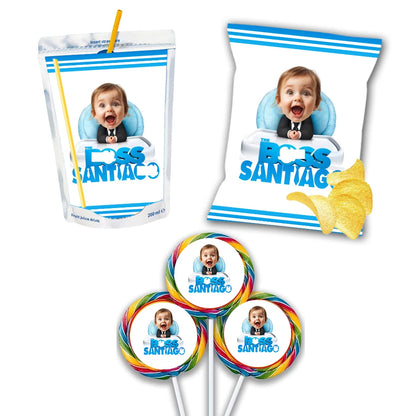 Boss Photo Party Chips Bag Crisp Packets Juice Labels Chocolate Bar Wrapper Person Party Decor Custom Halloween Party Goody Bag