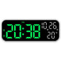 Digital Alarm Clock Temperature and Date Week Display Night Mode Table Clock Voice Control 12/24H Electronic LED Alarm Clocks