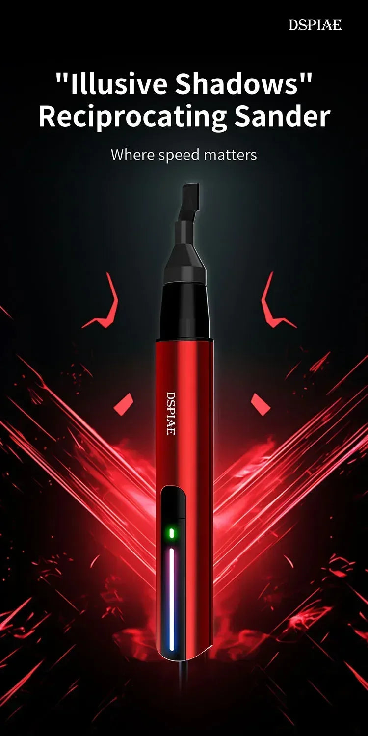 DSPIAE DIY ES-A Plastic Model Electric Reciprocating Sander USB Charge Grinding Pen Sanding Heads Sandpaper Military Craft Tools
