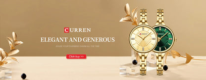 CURREN 9097 Elegant Women's Quartz Watch Luxury Stainless Steel Strap Women's Watch часы женские наручные