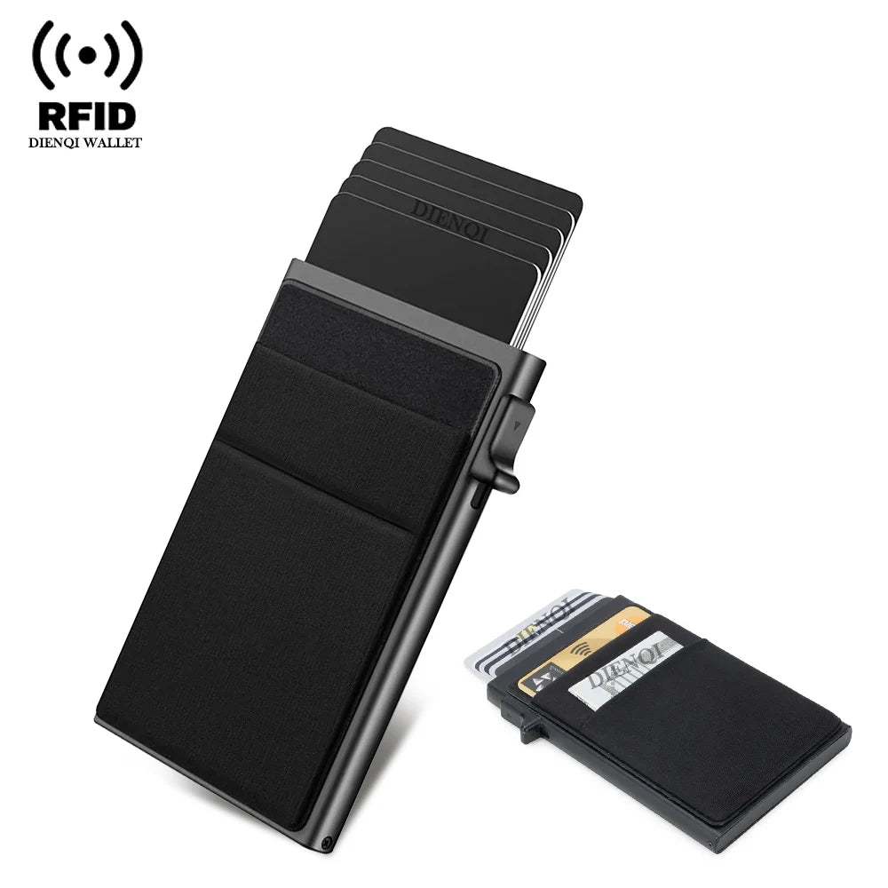 Rfid Etui Na Karty Kredytowe Mężczyźni Cienkie Smukłe Minimalistyczne Portfele Luksusowe Metalowe Etui Na Karty Bankowe Dla Mężczyzn Carteras