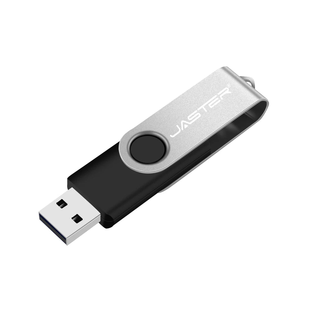 JASTER Obrotowy Pendrive USB 128GB Prezent Biznesowy Pamięć Flash 64GB Metalowy Pendrive 32GB Rzeczywista Pojemność Pendrive USB 16GB 8GB 4GB