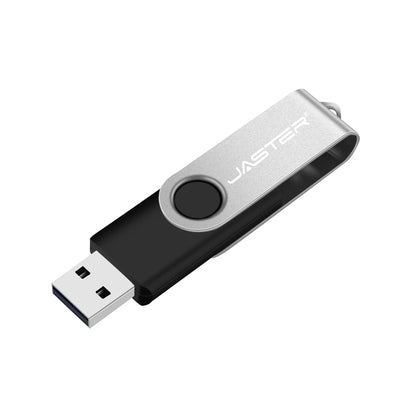 JASTER Obrotowy Pendrive USB 128GB Prezent Biznesowy Pamięć Flash 64GB Metalowy Pendrive 32GB Rzeczywista Pojemność Pendrive USB 16GB 8GB 4GB