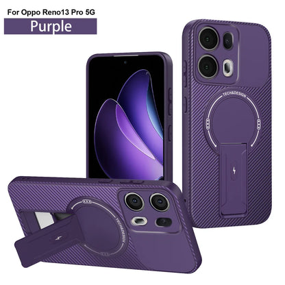 Shockproof Bracket Armor Magnetic Holder Case For OPPO Reno 13 13F Reno13 Pro Reno13F 5G Magsafe Wireless Charge Cover