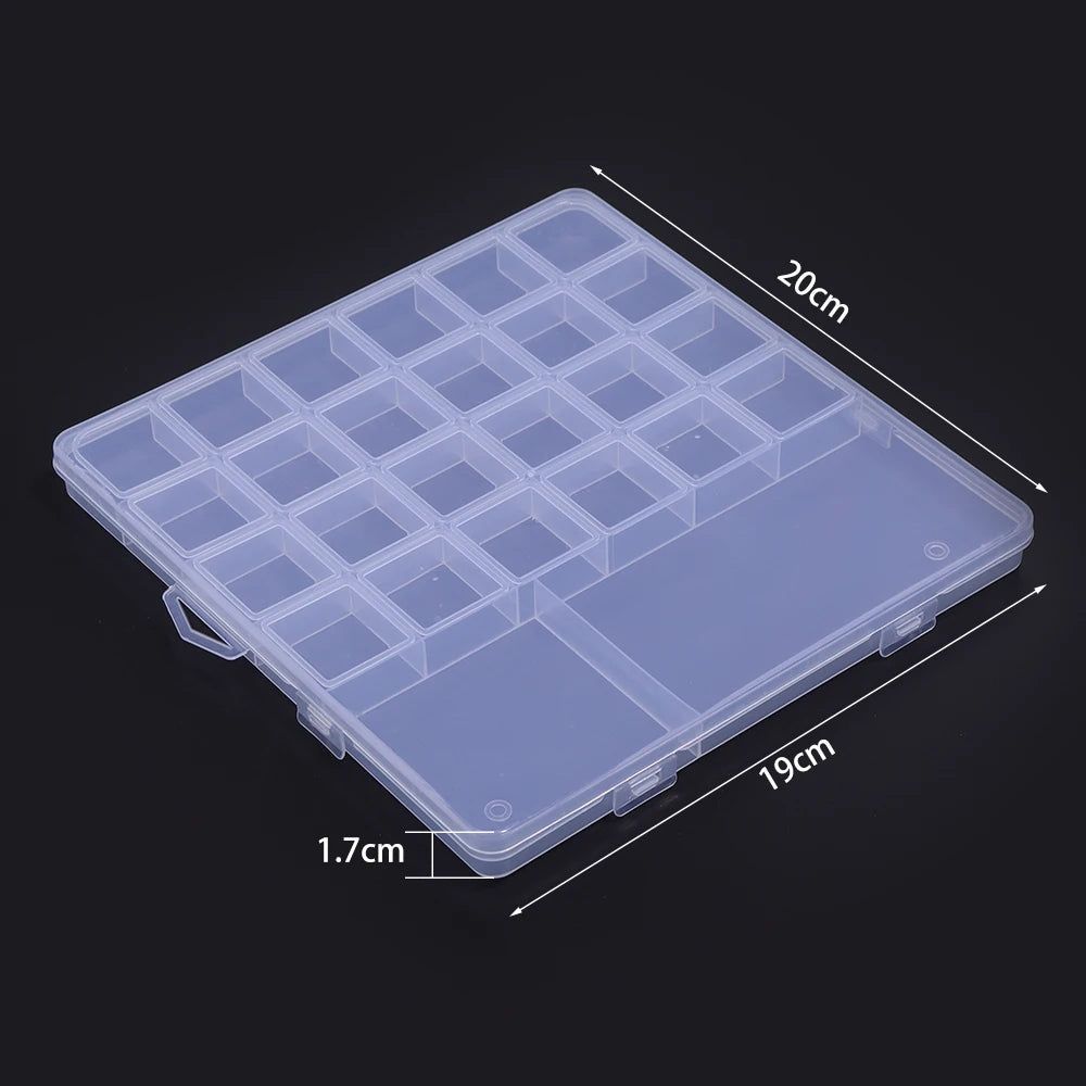 1 Pc Plastic Jewelry Box 5-28 Compartment Slot Organizer Storage Beads Container Adjustable Jewelry Storage Box Rectangle Case