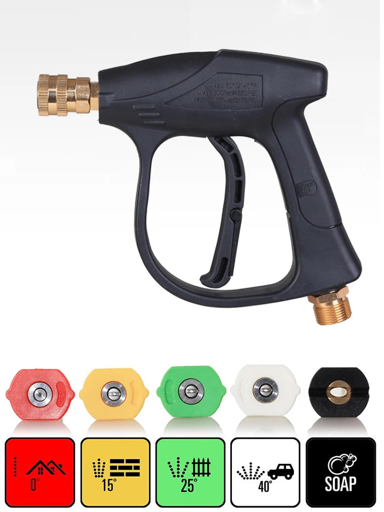 New High Pressure Car Wash Water Gun Aluminum Core Quick Insertion FiveColor Fan Shaped Nozzle Union Nozzle Car Washing