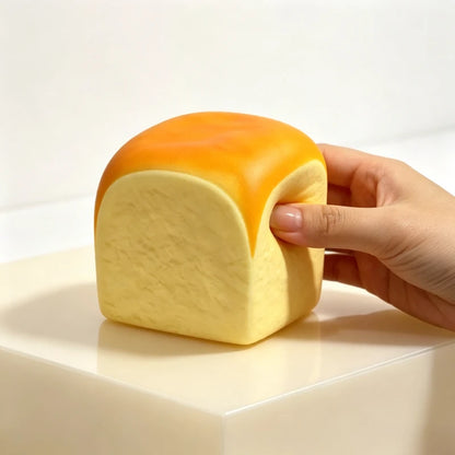1&2PC Simulation Bread Squishy Squeeze Toy Food Grade Silicone Safe Soft Slow Rising Decompression Fidget Toy For Stress Relief