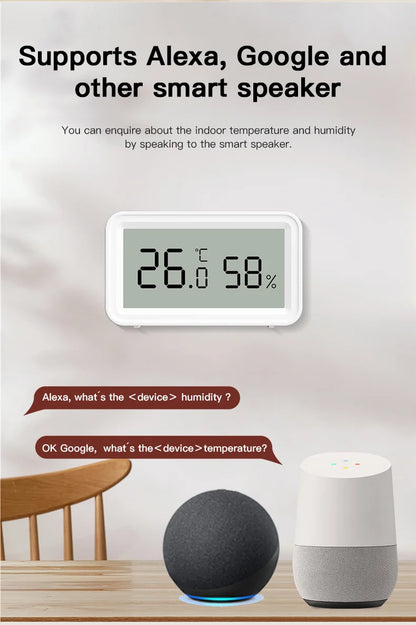 Tuya Zigbee Temperature and Humidity Sensor Thermometer Hygrometer for Smart Home APP Remote Control Support SmartLife