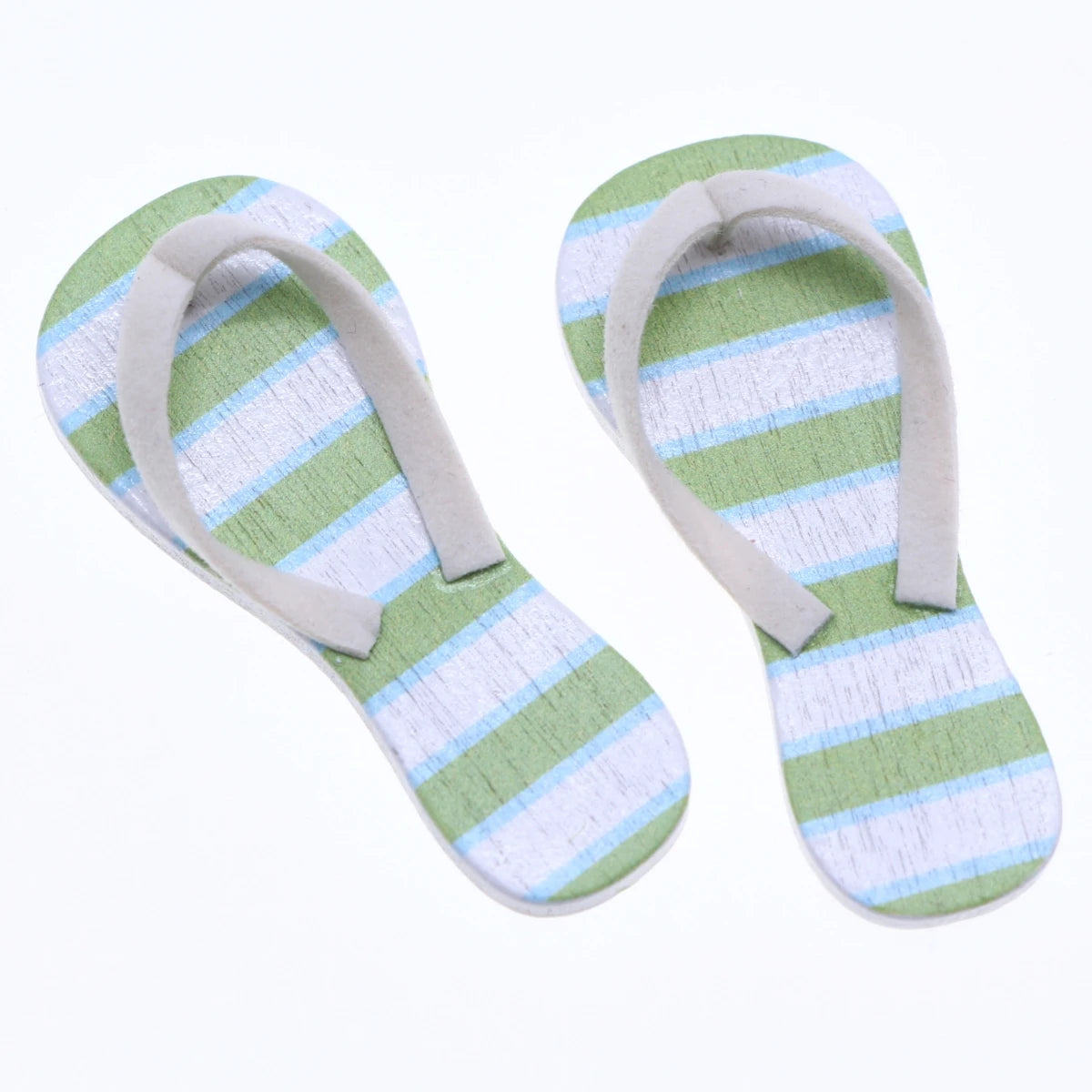 Dollhouse Miniauture Wooden SpringSummer Flip Flops Mini Shoes Casual Garden Figurines Wedding Beach Pool Party Hawaiian Sandal