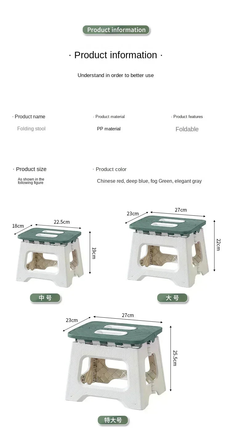 Popular Home Folding Stool Thickened Folding Stool Mini Portable Outdoor Picnic Camping Chair Portable Bench Train Mat Stool
