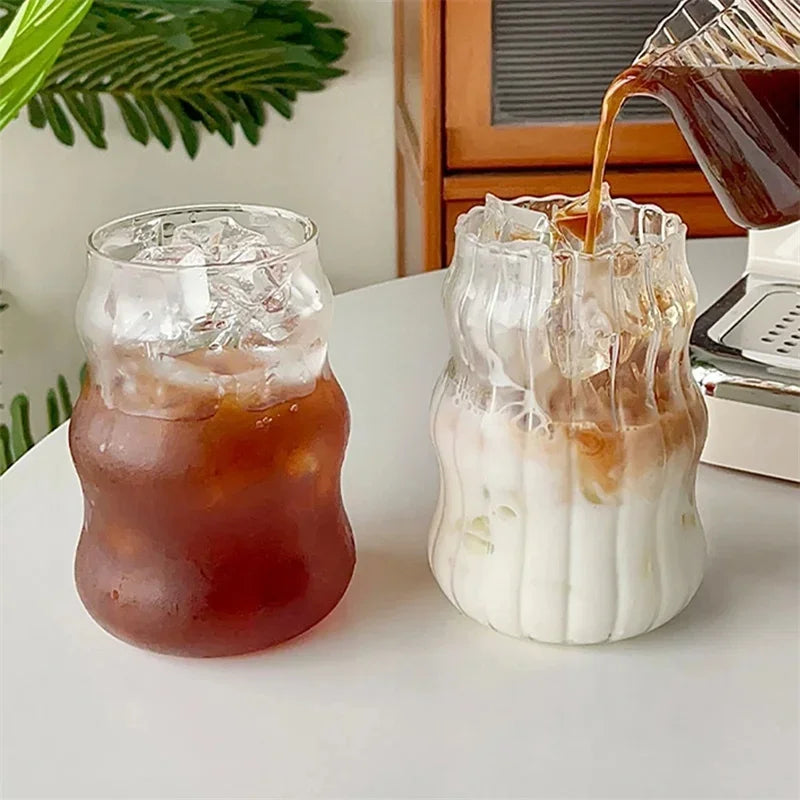 Creative Glass Cup Transparent Heat-resistant Tumbler Juice Milk Coffee Mug Home Water Glasses Beer Cocktail Glasses Drinkware