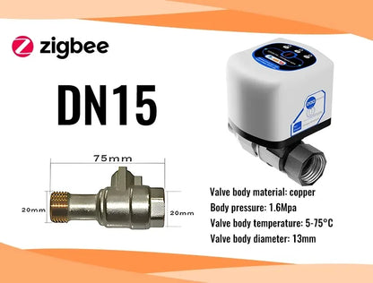 eWelink Zigbee Intelligent Valve DN15/DN20/DN25 App Rmote Control Works With Salutel/Alexa/Alice/Google Assistant/Smart Things