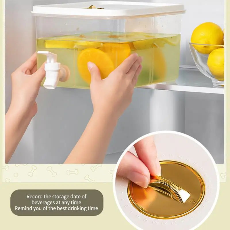 ☭6.5L Large Capacity Cold Water Pitcher Cold Kettle With Faucet In Refrigerator Iced Beverage Dispenser Refrigerator And Spigot