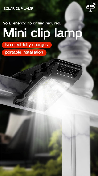 Solar powered courtyard lamp, household garden lighting, human body sensing multifunctional outdoor clip on lawn lamp