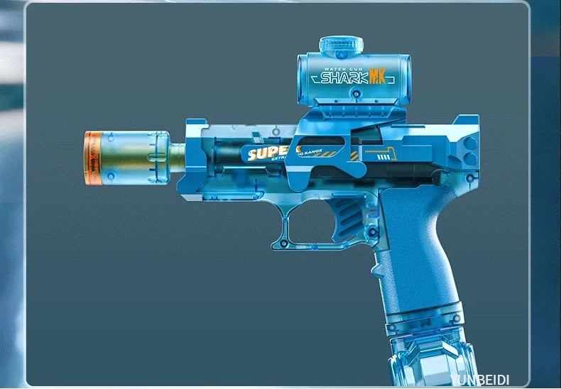 Electric Water Gun Simulation Shooting Water Gun with Recoil Flash Function Summer Outdoor Beach Game Toys Children Adults Gifts