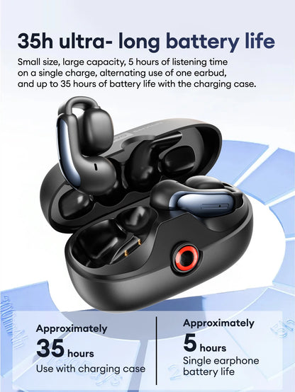 NEW Lenovo LES-108 Bone Conduction Earphones Open Ear Clip Wireless Earbuds Bluetooth 6.0 Sports Headphones with Mic Waterproof