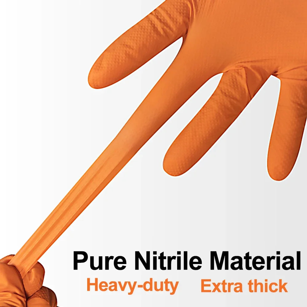 2-100PCS Heavy Duty Disposable Nitrile Gloves 8Mil Extra Thick Mechanic Glove with Textured Grip Antislip Safety Work Gloves