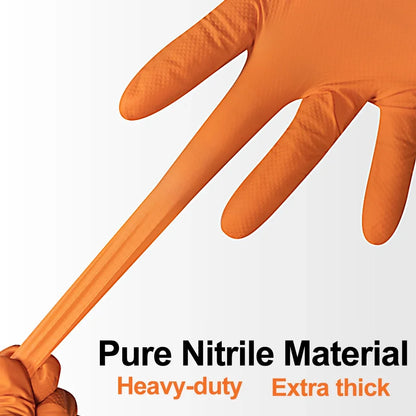 2-100PCS Heavy Duty Disposable Nitrile Gloves 8Mil Extra Thick Mechanic Glove with Textured Grip Antislip Safety Work Gloves