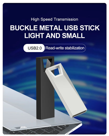 JASTER Metal USB Flash Drive 128GB Business Gift Memory Stick 64GB Free Key Chain Pen Drive 32GB Silver Flash Disk 16GB 8GB 4GB