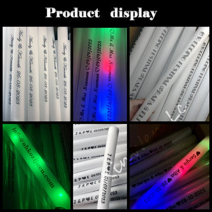 30/40/60/80/100/120Pcs RGB LED Glow Bulk Party Supplies Colorful Glow Sticks Foam Stick Cheer Tube Dark Light Birthday Wedding