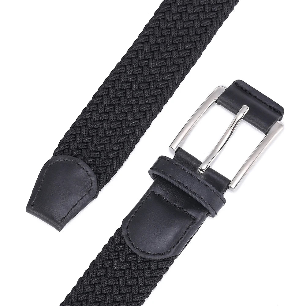 Casual Men's And Women's Woven Elastic Belt Outdoor Sports Stretch Jeans Designer Fashion Accessory for Men And Women