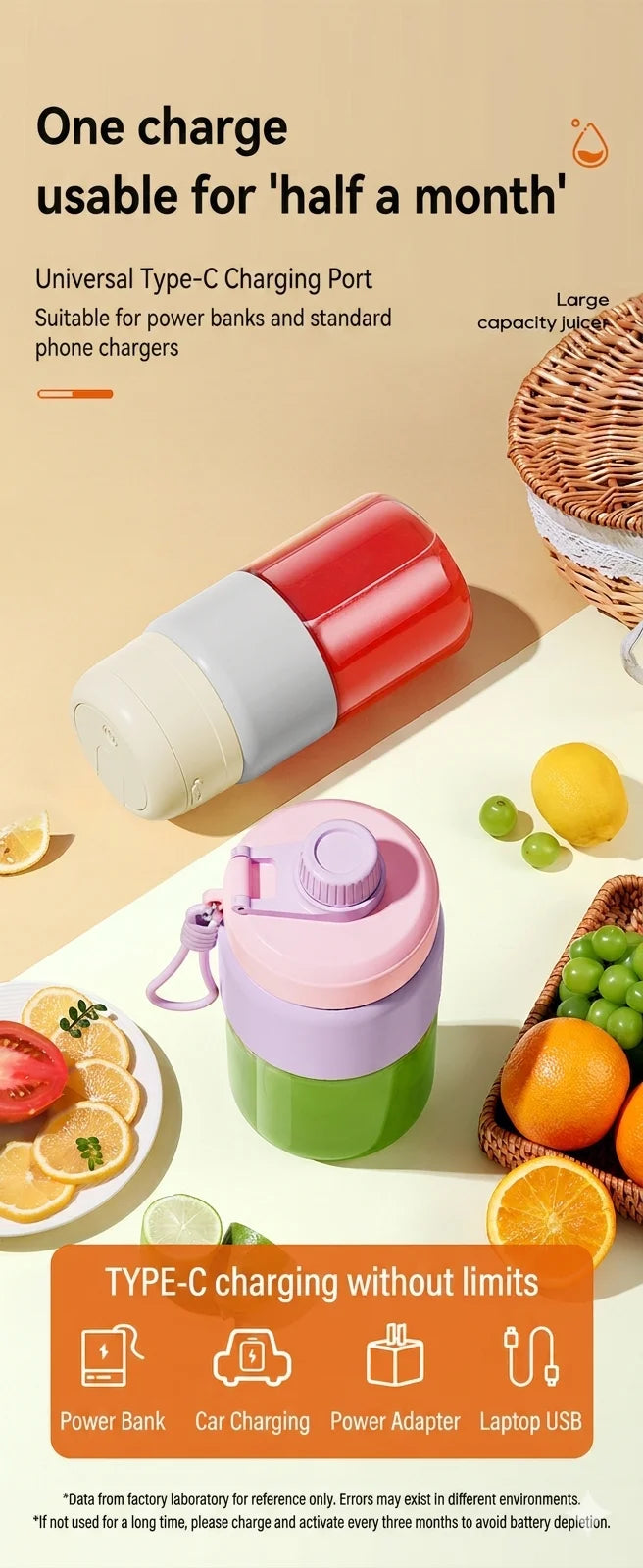 Portable Blender 38 Blades Electric Juicer Cup Rechargeable Smoothie Maker Wireless Automatic Fruit Mixer for Gym Travel Camping