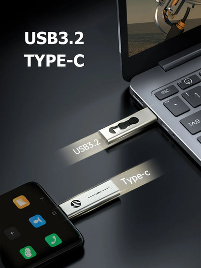 100% Original HP OTG Type C USB3.2 USB Flash Drive Pendrive 256GB 128GB 64GB 2 in 1 U-disk for Laptop PC Media player Cellphone