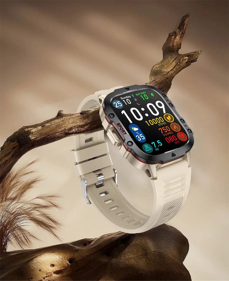 LIGE New Military Smart Watch Men Outdoor Sports 3ATM Waterproof  Blood Oxygen Bluetooth Call Watches Men Smartwatch For Android