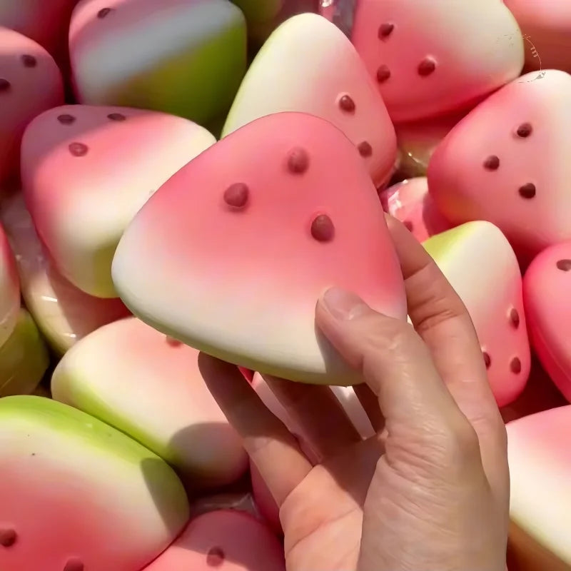 S Cute Watermelon Squishy Fidget Toy Slow Rebound Decompression Toy Anti-Stress Slow Rising Fruit Soft Stress Relief Squeeze Toy