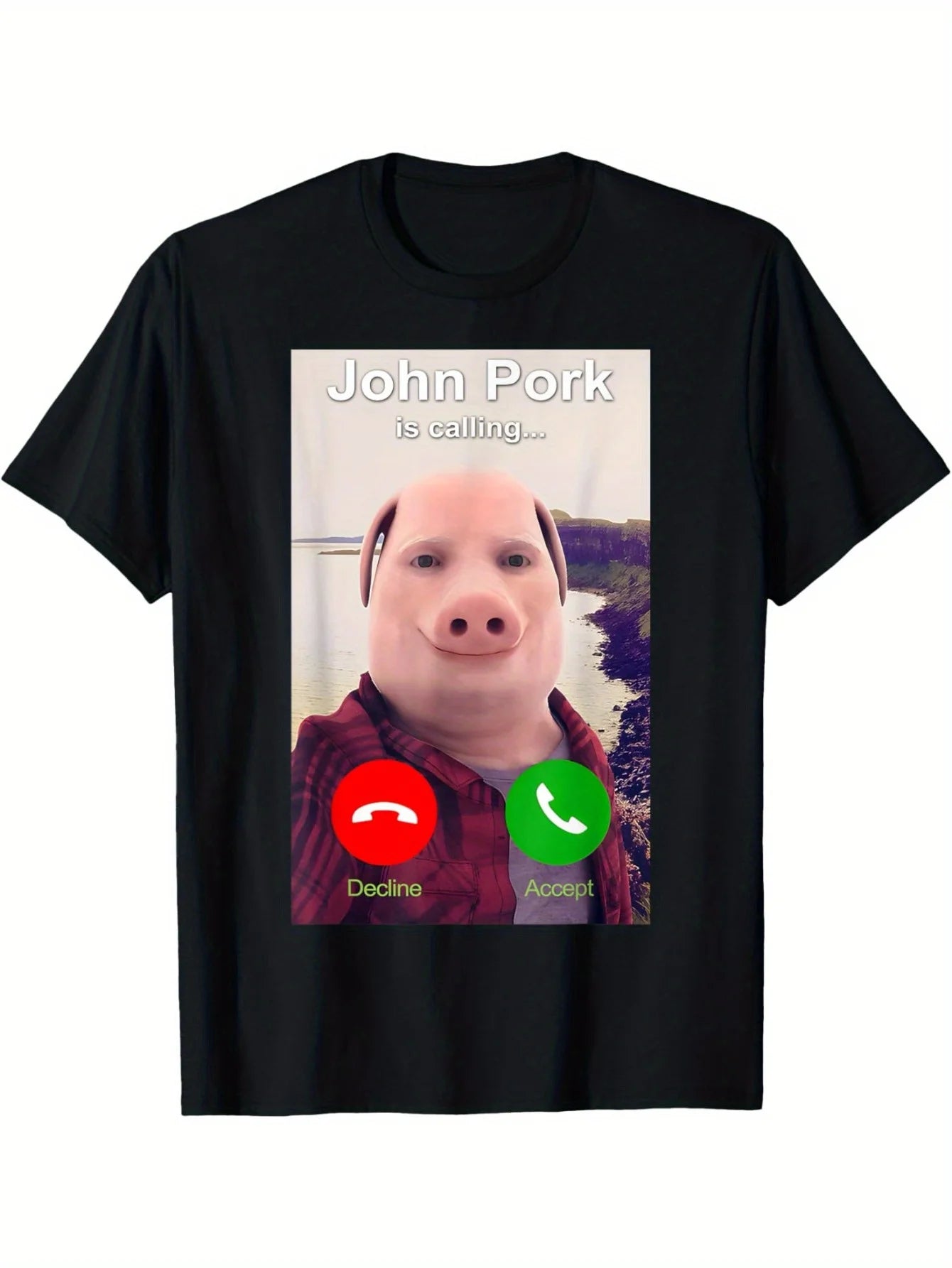 John Pork Is Calling Shirt Funny John Pork Meme Women T-Shirt Fashion Statement Shirt Playful  Humorous Design for Casual Attire