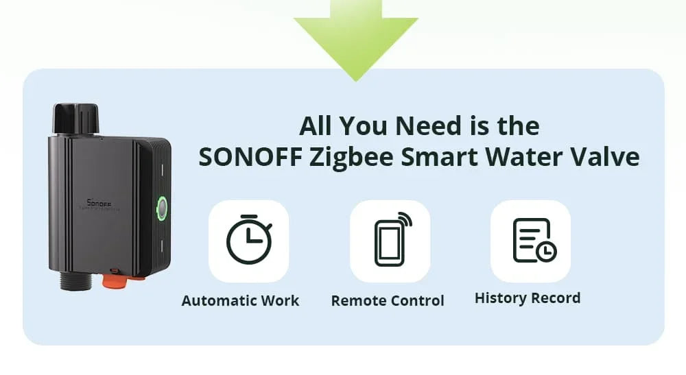 SONOFF SWV SONOFF Water Valve SWV-BSP Zigbee IP55 Irrigation System Setting Controller Home Automate Compatible with Alexa Googl