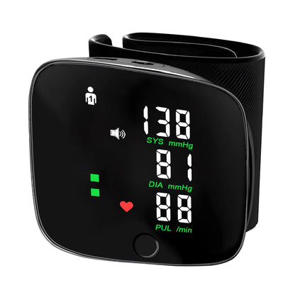 Wrist Electronic Blood Pressure Monitor Tensiometer Voice Sphygmomanometer BP Monitors LCD Digital Meter Tonometer Instrument