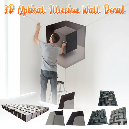 Impossible Corners Wall Art That Reshapes Reality Illusionary Optical Illusion Wall Art Sticker Abstract Modern Home Decoration
