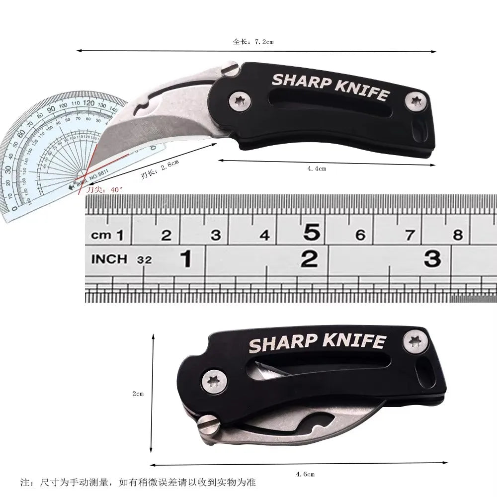 Mini Folding Knife, Key Blade, Sharp Necklace Knife, Camping Portable Pocket Knife, Portable EDC Tool Knife