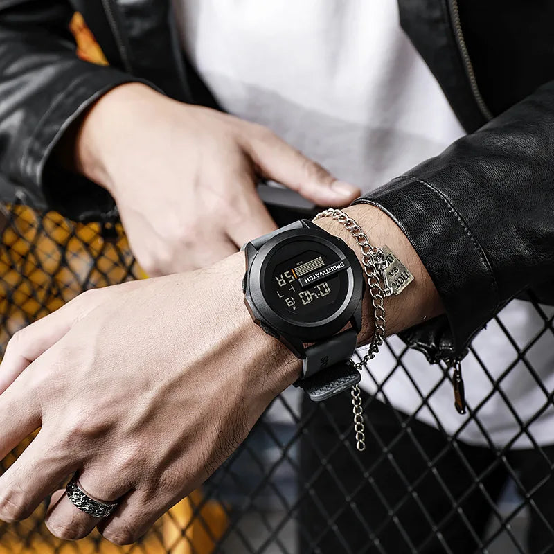YIKAZE Men Sport LED Watches Top Brand Men Digital Clock Multi-Functional Rubber Man Fitnes Athlete Timekeeping Electronic Watch