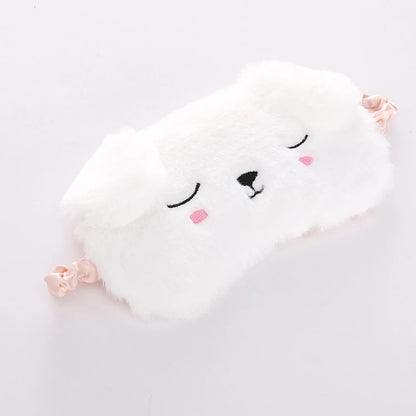 Cute Sleep Mask Eye Sort Bandage Plush Blindfold Cover Sleeping Dream For Girl Women Night Animal Eyepatch Nap Relax Health Care