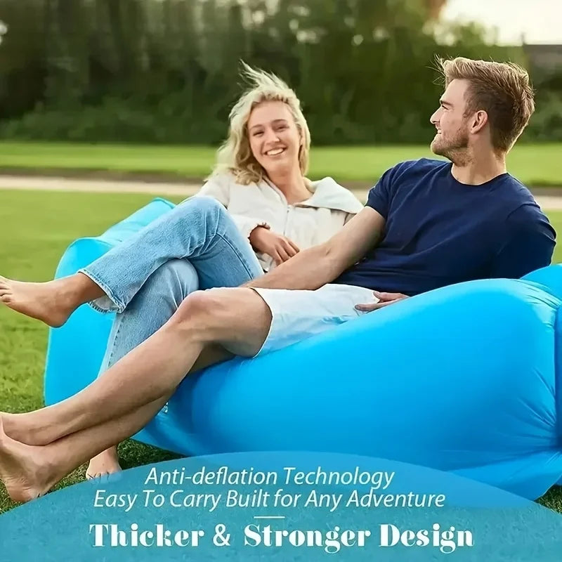 1PCS Outdoor Inflatable Lazy Sofa, Portable Camping Sofa Bed with Oxford Fabric - Lightweight Foldable Air Couch for Beach