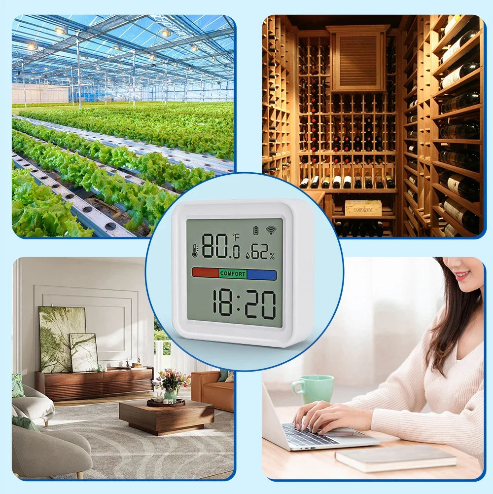 Tuya WiFi Temperature Humidity Sensor for Smart Home with LCD Screen Backlight Hygrometer Thermometer Support Alexa Google Home
