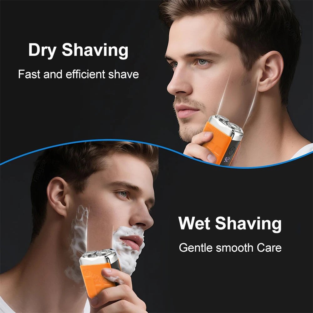 Electric Shaver for Men Portable Smart Facial Beard Trimmer Double Head Shaver Rechargeable Wet Dry Electric Razor
