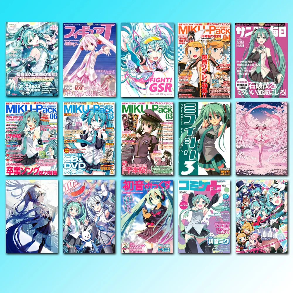 24 Styles Hatsune Miku Anime Poster MIKU Magazine Bedroom Dormitory Studio Decorative Painting Photography Wallpaper DIY Gifts