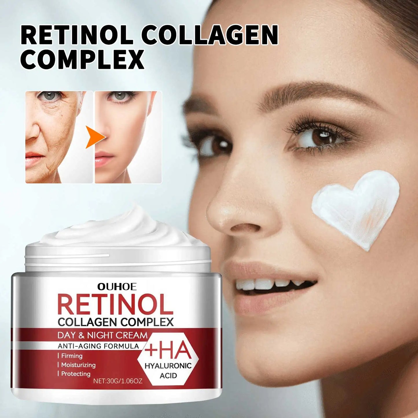 Retinol Collagen Face cream Complex Day Night Cream Hyaluronic acid Reduce fine lines dark circles moisturize firm pores