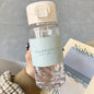 【LM】500ml Portable Water Bottle with Straw Creative Cute Leak-proof Plastic Drinking Bottle Milk Coffee Tea Juice Cup Drinkware