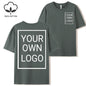 Double Sided Customized LOGO Picture Women T-Shirt Summer Y2K Loose Short Sleeves Comfortable T Shirts Crewneck DIY Tee Tops