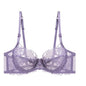 Chic French Ultra-thin Lace Lingerie Set, Large Breasts See-through Underwire Bra,small Bust Lift Elegant Soft Feminine Set S-xl