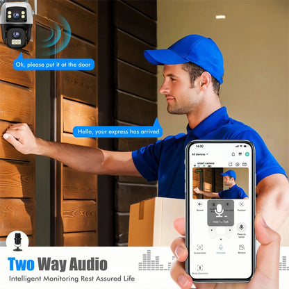 8MP 4G Camera Dual Lens Dual Screen Wireless WiFi Outdoor Surveillance Two-way Audio  Auto Tracking CCTV Cameras PTZ IP Cameras