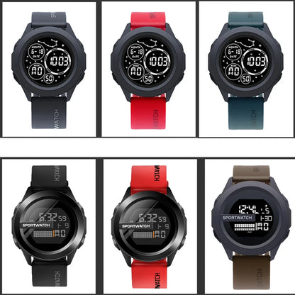 YIKAZE Men Sport LED Watches Top Brand Men Digital Clock Multi-Functional Rubber Man Fitnes Athlete Timekeeping Electronic Watch