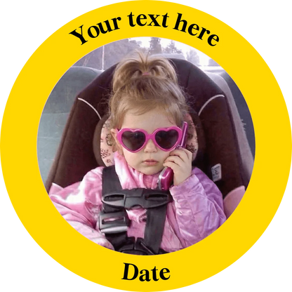 Custom Photo Stickers Personalized Waterproof Round Text Labels Custom Image Birthday Party Gift Wrapping Decor DIY Souvenir Kit