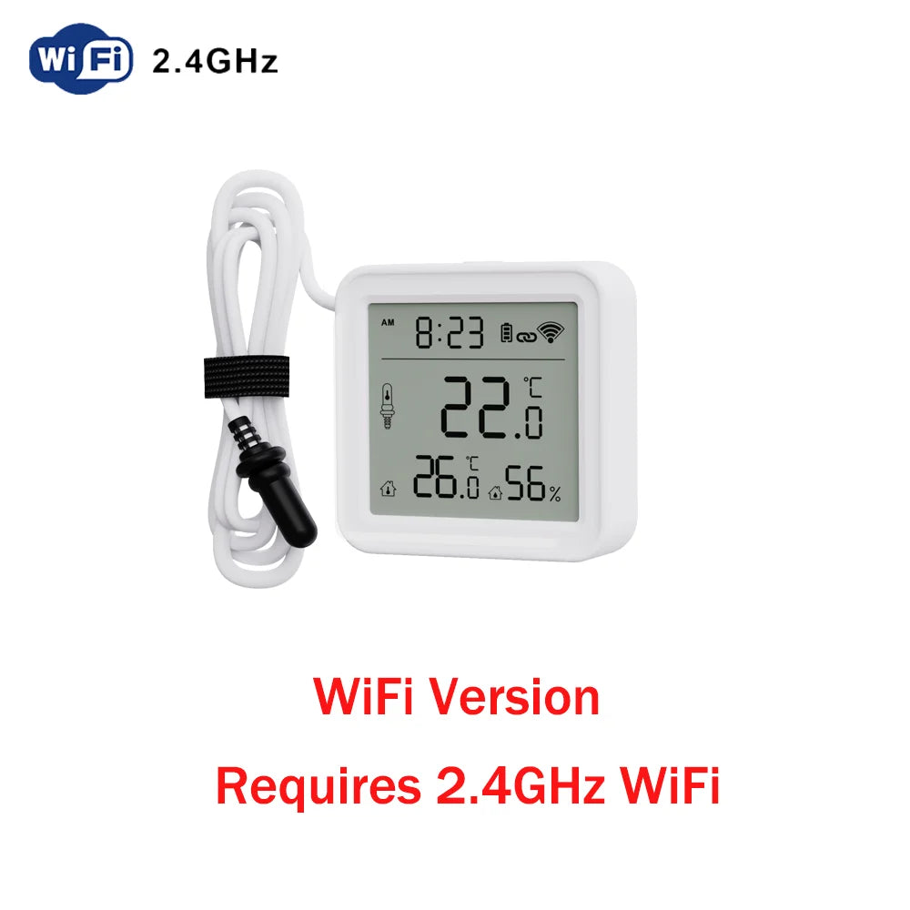 Tuya Zigbee WiFi Temperature and Humidity Sensor with External Probe Smart Home Thermometer work with SmartLife,for Refrigerator