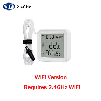 Tuya Zigbee WiFi Temperature and Humidity Sensor with External Probe Smart Home Thermometer work with SmartLife,for Refrigerator