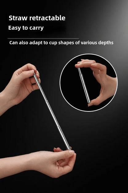 304 Stainless Steel Retractable Straw Kit, Portable Aluminum Tube, Outdoor Folding Straw Kit, with Cleaning Brush, Colors, Trave